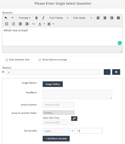 Scoring configuration