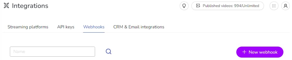 Add Webhook Cinema8