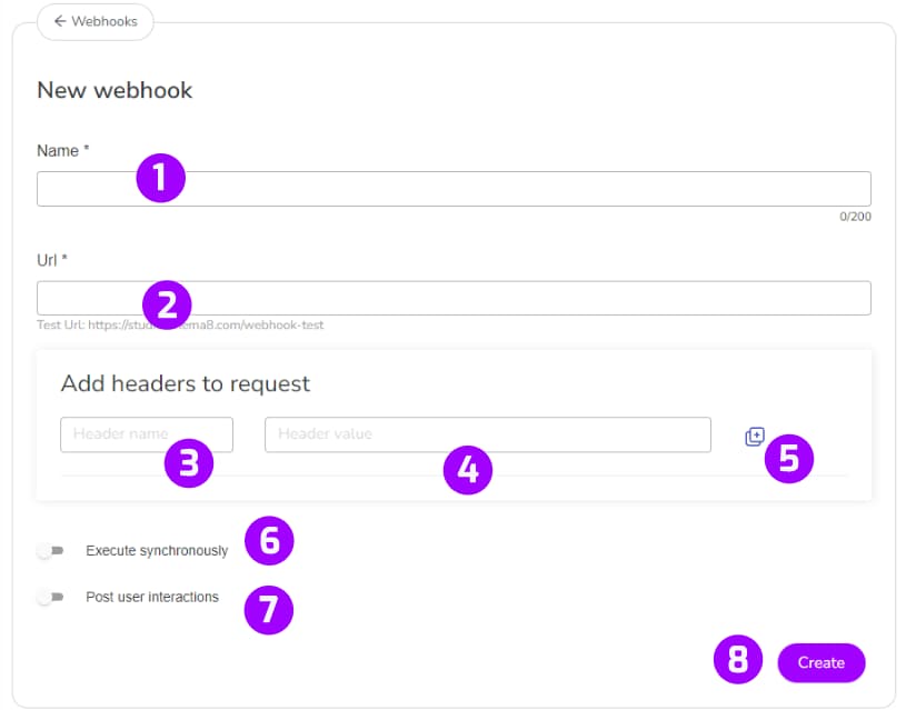 Webhook Settings Cinema8