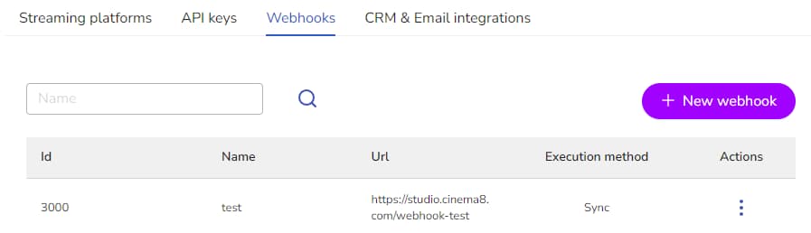 Test Webhook URL