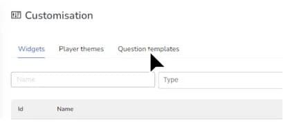 Question Template Screen
