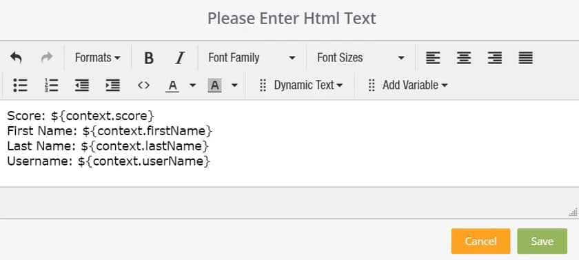 Display values using HTML element